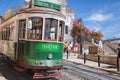 Vintage tram in the city center of Lisbon Lisbon, Portugal in a summer day Royalty Free Stock Photo