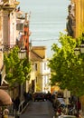 Lisbon, Portugal: Serpa Pinto street, downtown, with view to Tagus river