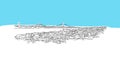 Lisbon, Portugal Skyline Panorama Vector Sketch Royalty Free Stock Photo