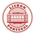 Lisbon, Portugal stamp Royalty Free Stock Photo