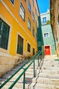 Lisbon, Portugal. Stone stairs with railings Royalty Free Stock Photo