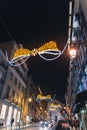 Lisbon, Portugal - 12/26/18: Street Christmas lights decorations