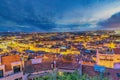 Lisbon Portugal sunset city skyline at Baixa district