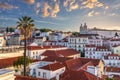 Lisbon Portugal sunrise city skyline at Alfama district Royalty Free Stock Photo