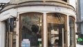 Lisbon, Portugal - 01/03/19: Traditional old yellow Electric tram in downtown lisbon Royalty Free Stock Photo