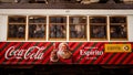 Lisbon, Portugal - 01/03/19: Traditional old yellow Electric tram in downtown lisbon