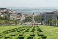 Lisbon, Portugal. View of the Eduard vii Park and Marquis de Pombal Square