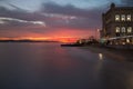 LISBON river Tejo in the sunser Royalty Free Stock Photo