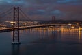 LISBON river Tejo in the sunser Royalty Free Stock Photo