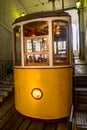 Lisbon, Portugal yellow funicular tram