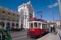 Lisbon red tram Royalty Free Stock Photo