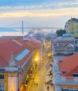 Lisbon street aerial view, Portugal Royalty Free Stock Photo