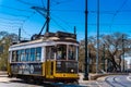 Lisbon street with the typical vintage tram, Portugal Royalty Free Stock Photo