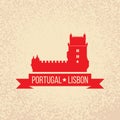 Lisbon symbol - Belem tower - vector illustration