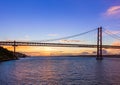 Lisbon and 25th of April Bridge - Portugal Royalty Free Stock Photo