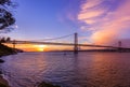 Lisbon and 25th of April Bridge - Portugal Royalty Free Stock Photo