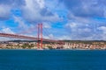Lisbon and 25th of April Bridge - Portugal Royalty Free Stock Photo