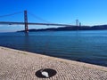 Lisbon 25th april bridge on a sunny day