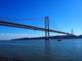 Lisbon 25th april bridge on a sunny day