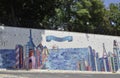 Lisbon, 18th July: Azulejo Mural from Campo de Santa Clara from Alfama of Lisbon