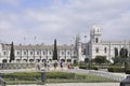 Lisbon, 15th July: Jardim Praca do Imperio front of Jeronimos Monastery building from Belem district in Lisbon Royalty Free Stock Photo