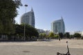 Lisbon, 15th July: Modern Buildings in Parque das Nacoes area of Lisbon Royalty Free Stock Photo