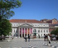 Lisbon, 18th july: National Theatre D Maria II Building from Praca do Rossio in Lisbon