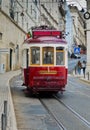 Lisbon tram in Bairro Alto district, Lisbon.