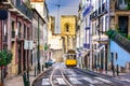 Lisbon Tram and Cityscape Royalty Free Stock Photo