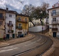 Lisbon. Tramways lead up. Royalty Free Stock Photo