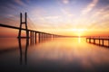 Lisbon, Vasco da Gama bridge, Portugal Royalty Free Stock Photo