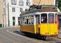 Lisbon yellow tram Royalty Free Stock Photo