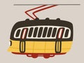 Lisbon yellow tram. Cute simple vector illustration Royalty Free Stock Photo