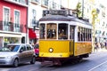 Lisbon yellow tram Royalty Free Stock Photo