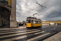 Lisbon yellow tram. Portugal. Royalty Free Stock Photo