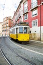 Lisbon yellow tram Royalty Free Stock Photo