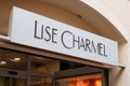 lise charmel lingerie logo text and brand sign shop front facade store clothing underwear Royalty Free Stock Photo