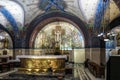 Lisieux, France - September 7, 2016: Inside the Basilica of Saint Therese of Lisieux . The crypt, chapel lower richly ornamented