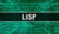 LISP with Digital java code text. LISP and Computer software coding vector concept. Programming coding script java, digital Royalty Free Stock Photo