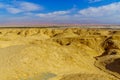 Lissan marl rocks and Edom mountains, the Arava Peace Road Royalty Free Stock Photo