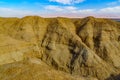 Lissan marl rocks and Edom mountains, the Arava Peace Road Royalty Free Stock Photo