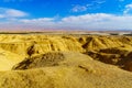 Lissan marl rocks and Edom mountains, the Arava Peace Road Royalty Free Stock Photo