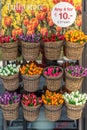 Lisse, Netherlands, April 2022. A display of wooden tulips at the Keukenhof.