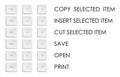 List of basic keyboard shortcuts. Keyboard shortcuts for quickly executing command in operating system. Isolated vector on white