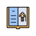 List book retirement home icon. Simple color with outline vector elements of nursing home icons for ui and ux, website or mobile