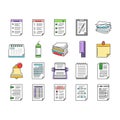 list check document tick icons set vector