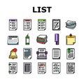 list check document tick icons set vector