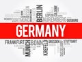 List of cities in Germany, word cloud collage, travel concept background Royalty Free Stock Photo