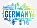 List of cities in Germany, word cloud collage, travel concept background Royalty Free Stock Photo