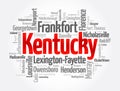 List of cities in Kentucky USA state, word cloud concept background Royalty Free Stock Photo